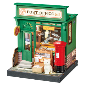 DIY Huisje Centry Post Office, Robotime, DS037, 9,5×9,5x12cm